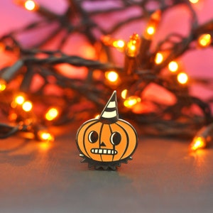 Folk Art Inspired Pumpkin Enamel Pin