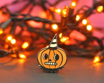 Folk Art Inspired Pumpkin Enamel Pin