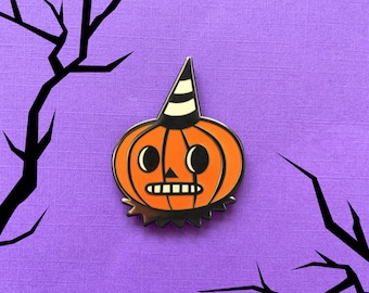 Folk Art Inspired Pumpkin Enamel Pin