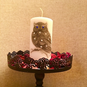 Owl gift, Owl decor, Home decor, Housewarming gift ,unique gift, personalized Owl gift, unique art and craft, personalized candle,