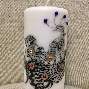peacock candle, peacock gift, peacock lovers, peacock gift, customized candle, Christmas gift, gift for her, gif under 35