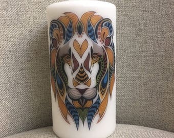 Unique Lion candle, personalized candle, candle favor, lion gift, customized candle, gift idea, gift for her, gift for him, unusual gift