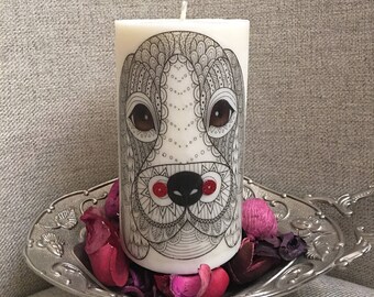 Custom Beagle Candle, Dog Memorial Gift, Pet Keepsake
