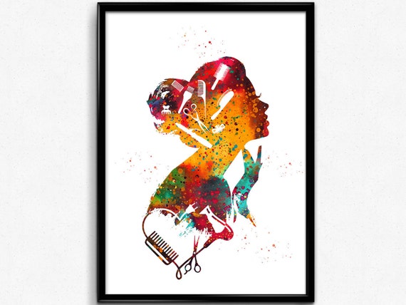 Hair Salon Art Gift For Hairdressers Hairdresser Hair Salon Etsy