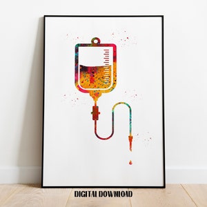 IV bag. Close-up of an IV (intravenous) available as Framed Prints, Photos,  Wall Art and Photo Gifts