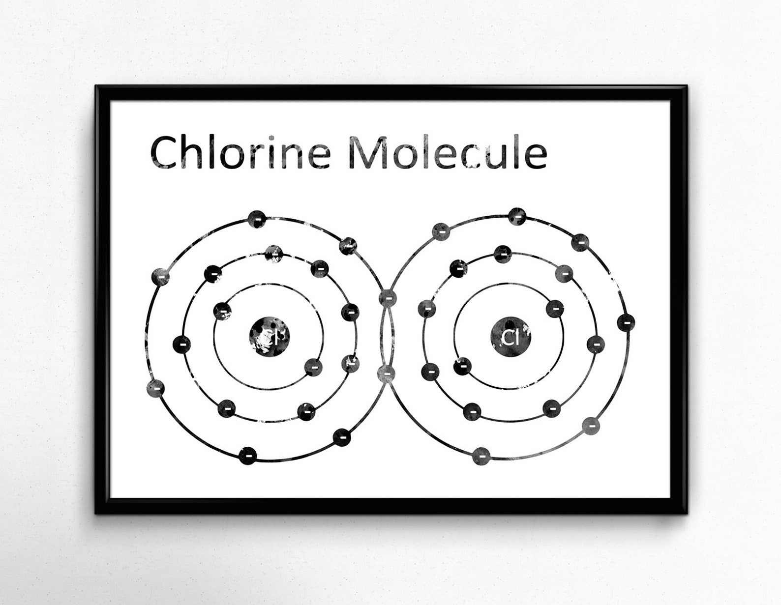 Chlorine Molecule watercolor science chemical formula medical Etsy