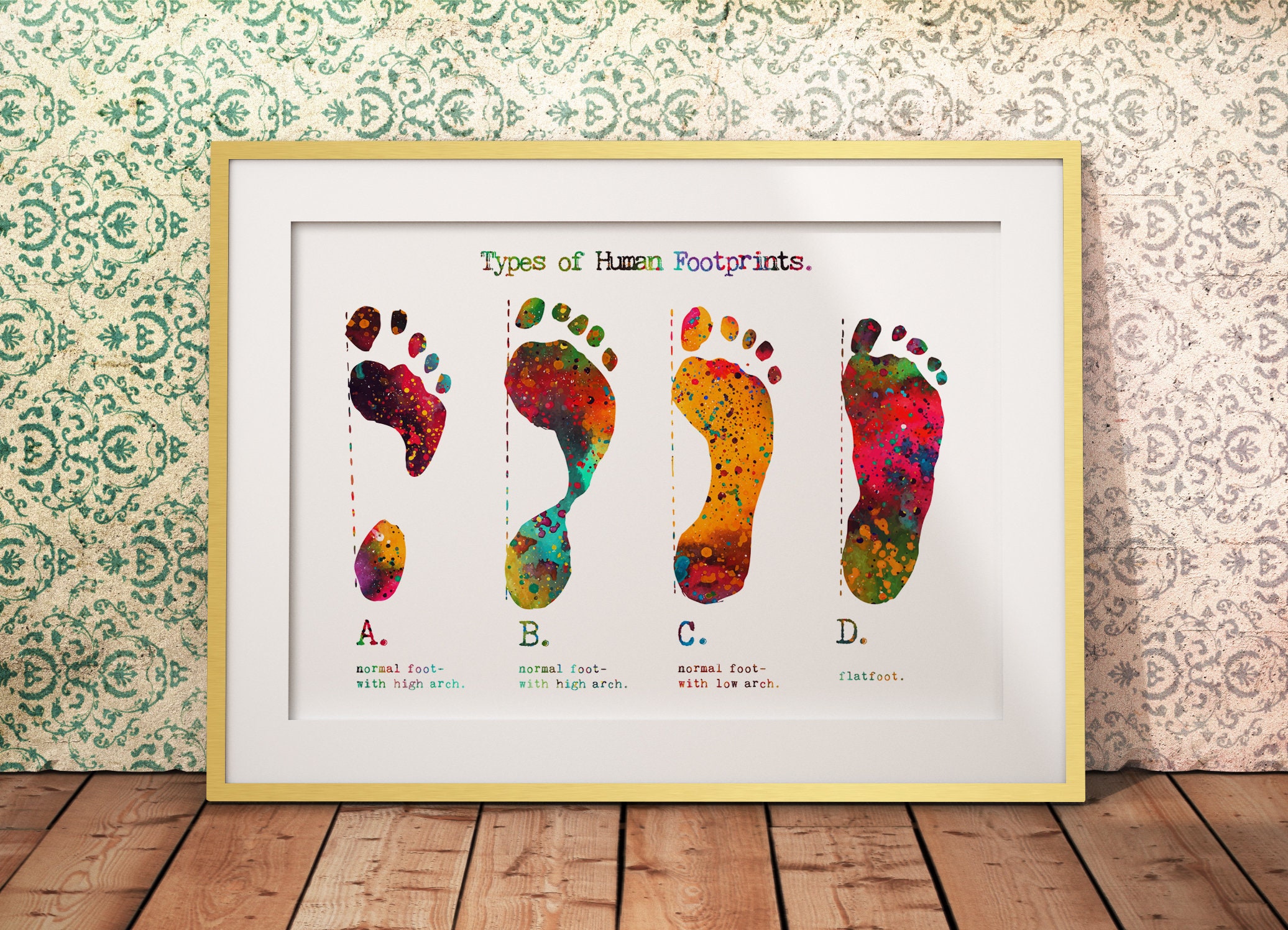 Types of Footprints Orthopedics Art Podiatry Decor Biology Etsy UK