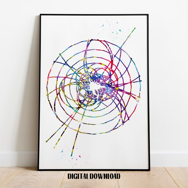 Higgs Boson God Particle Watercolor Art Digital Printable Download