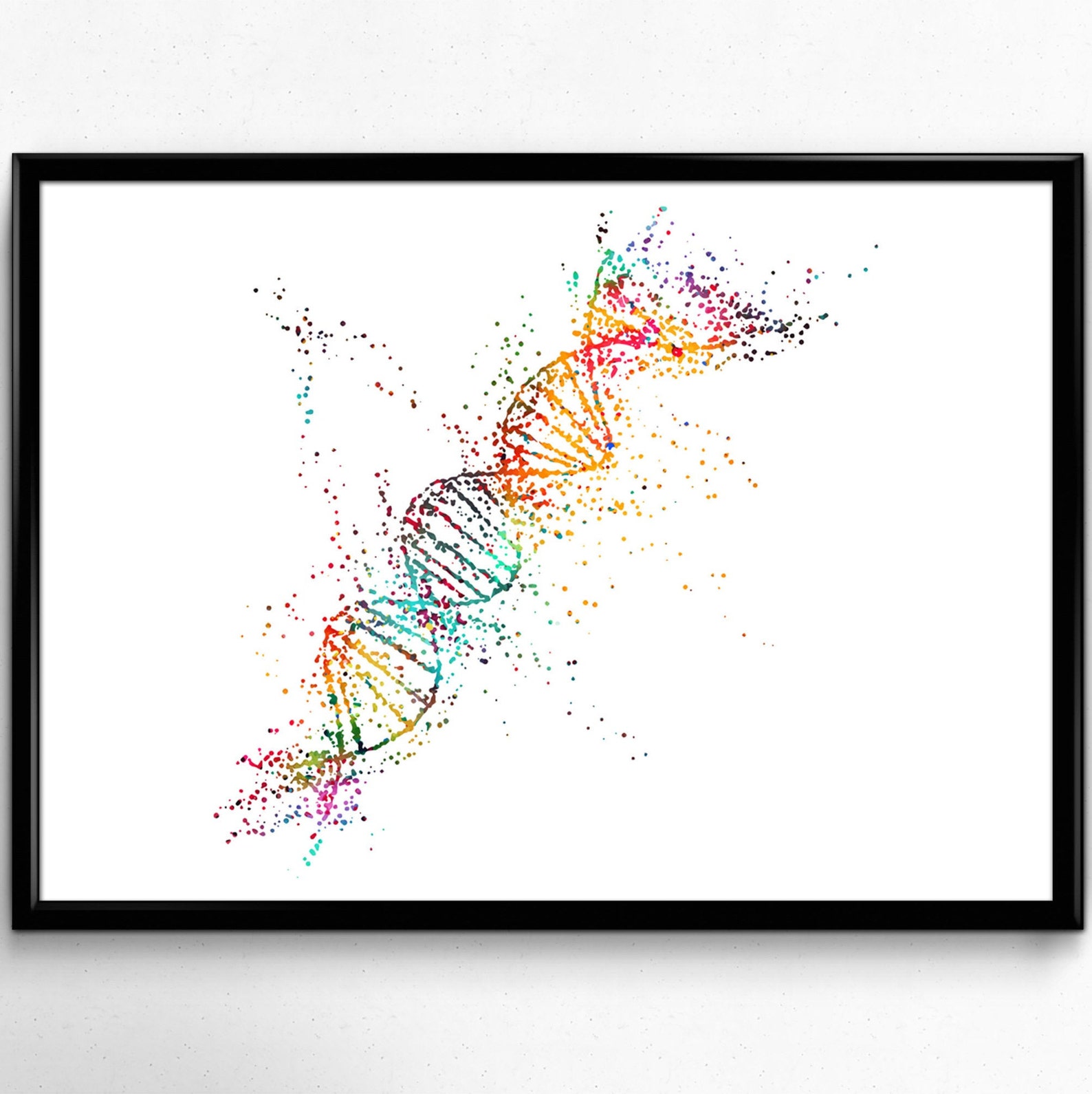 DNA molecule Watercolor Poster Room Decor gift print medical | Etsy
