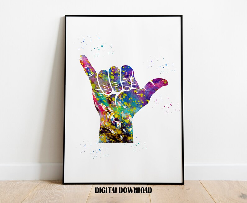 Shaka Hand Sign Hand Gesture Surf Hawaii Culture Poster Etsy