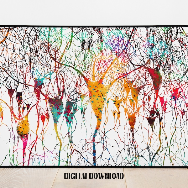 Cellules nerveuses Medical Aquarelle Art Téléchargement imprimable numérique