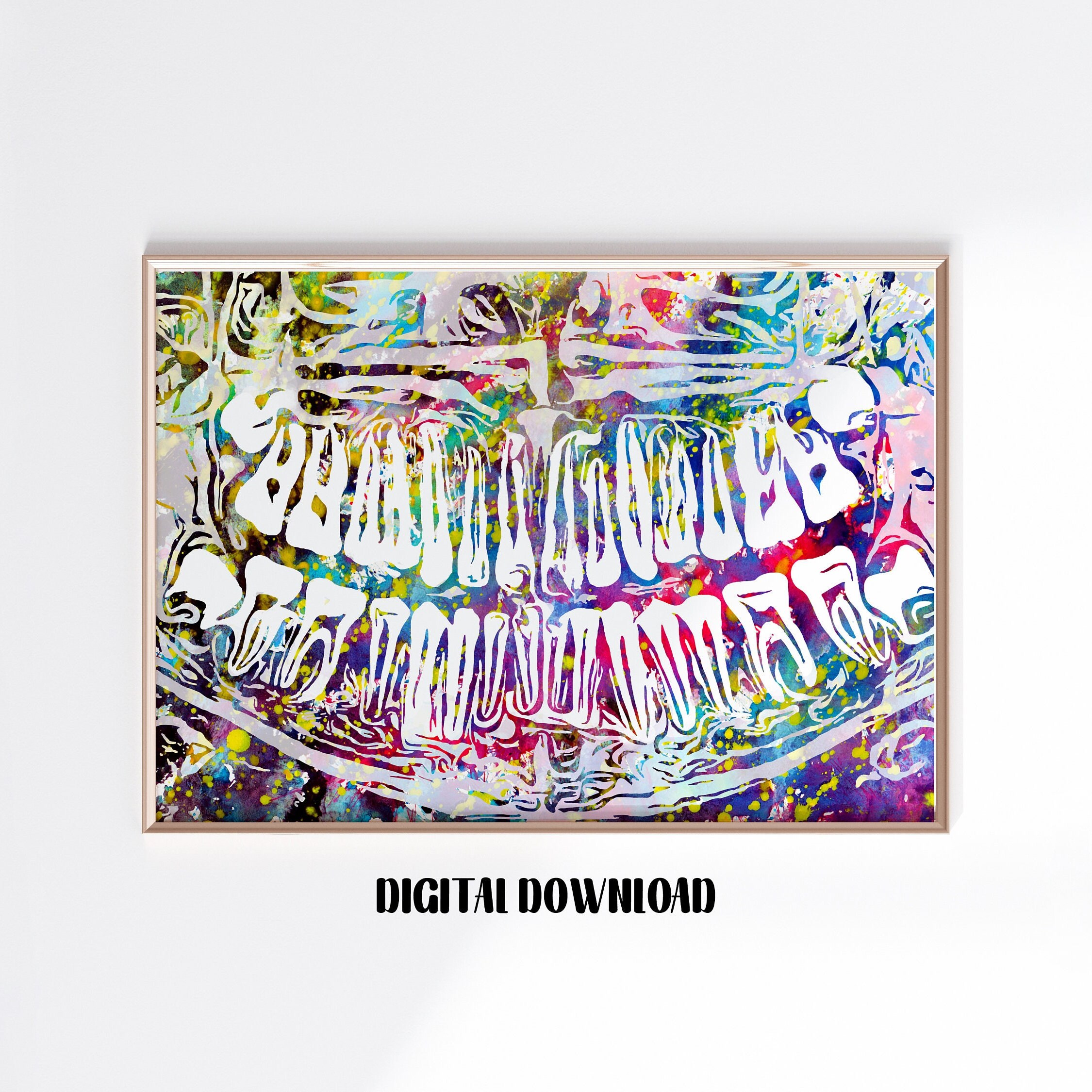 Dental X-RAY Tooth Anatomy Teeth Medical Art Dentistry Student Pan X Ray Orthodontist Dentist Watercolor Art Digital Printable Download