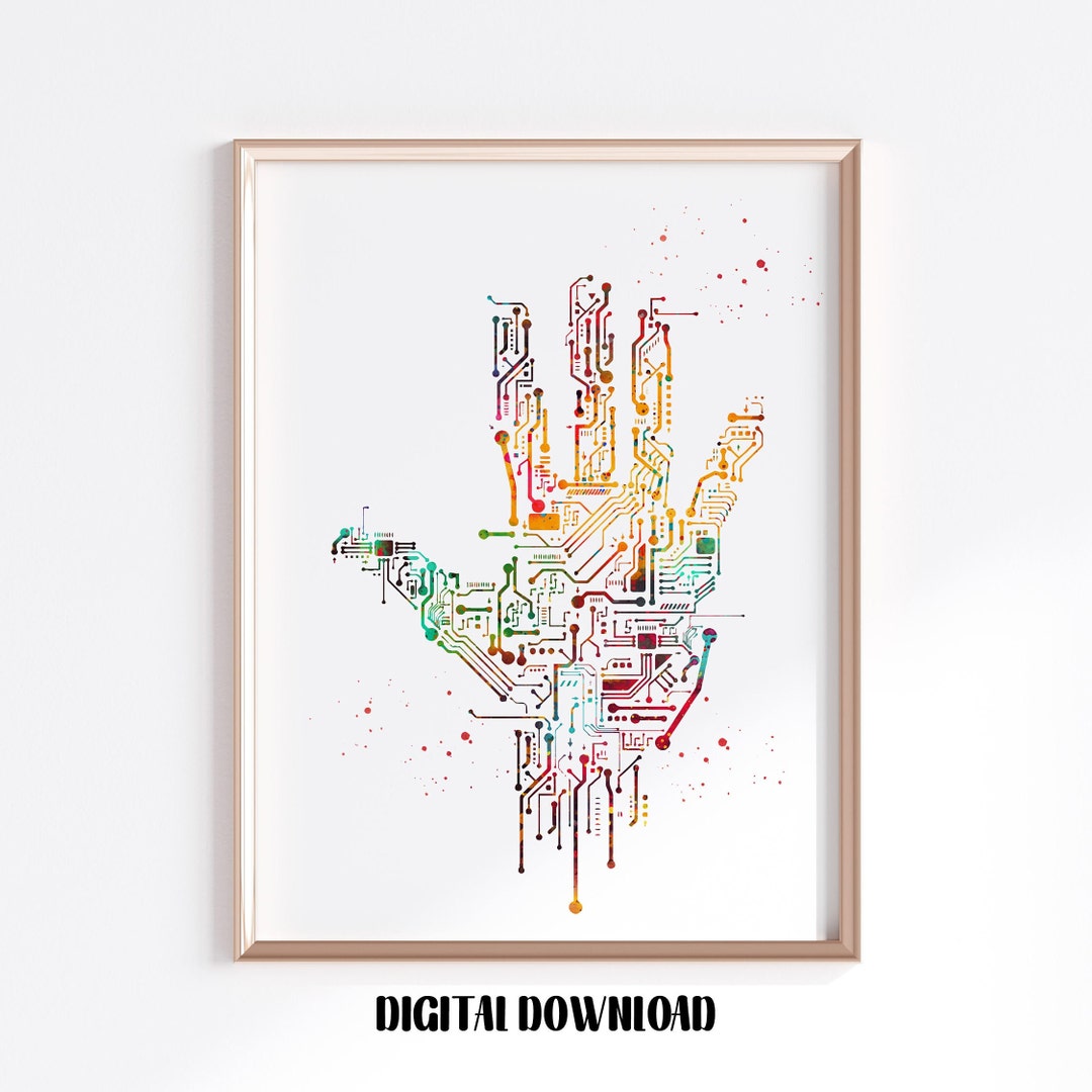 Circuit Hand Computer Science Art Electronic Hand Poster - Etsy