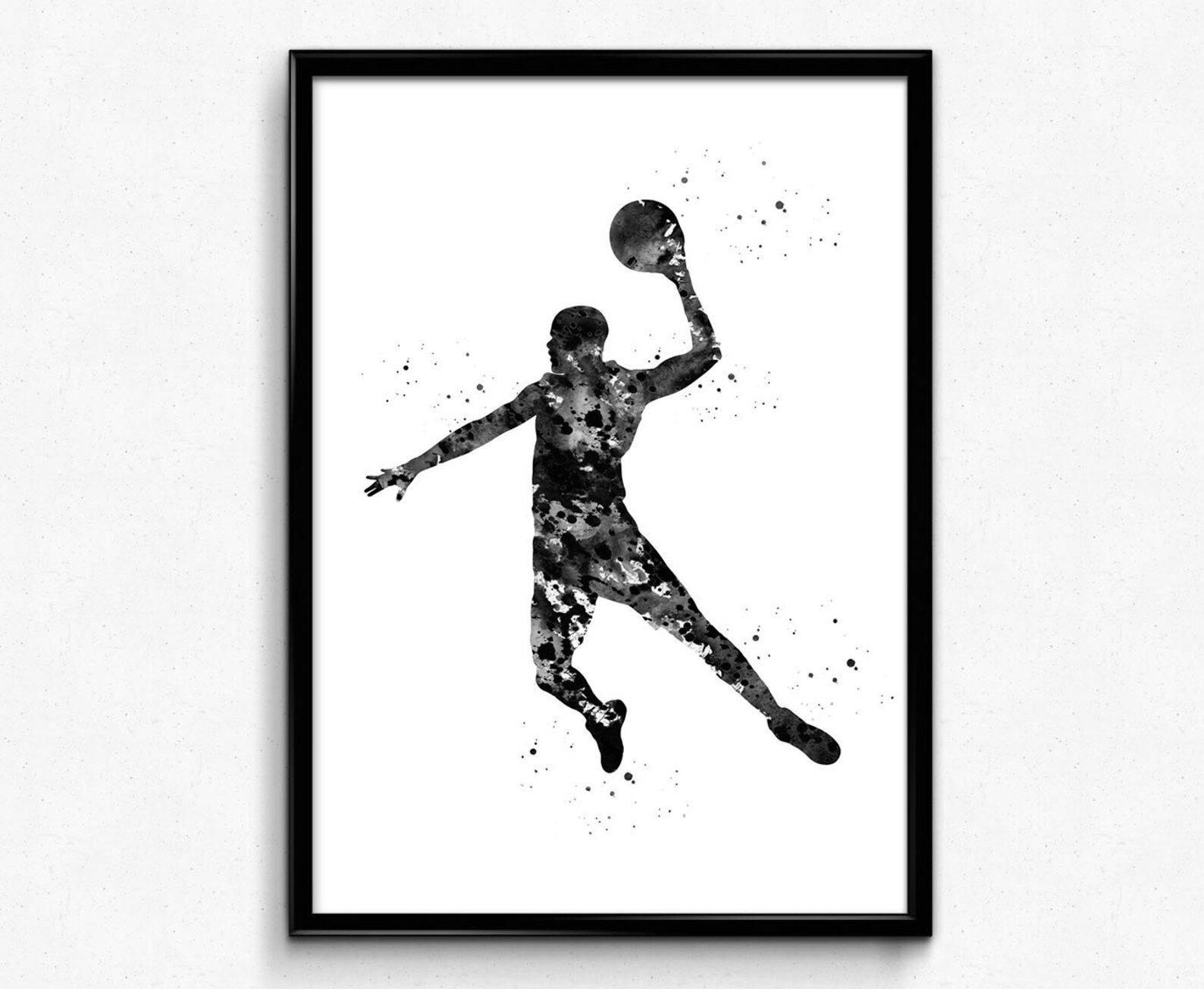 Basketball player Watercolor Poster Print | Etsy