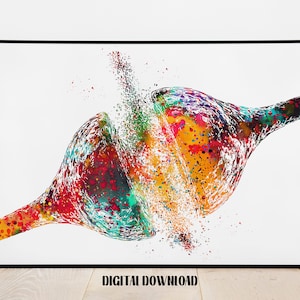 Human nerve cell synapse receptor brain neurology Neurotransmitters Poster Medical Science Watercolor Digital Printable Download