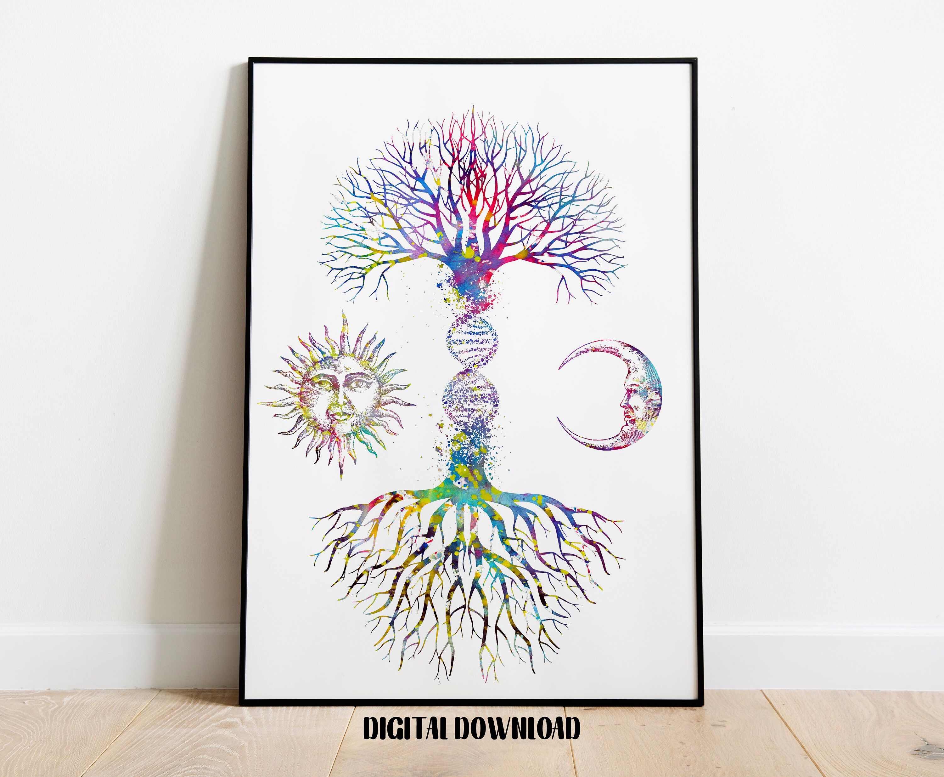 DNA Helix A-B-C-Z Medical Art Prints Genetic Doctor Gift Biology Poster DNA  Print Watercolor Print Water Bottle by LotusArt