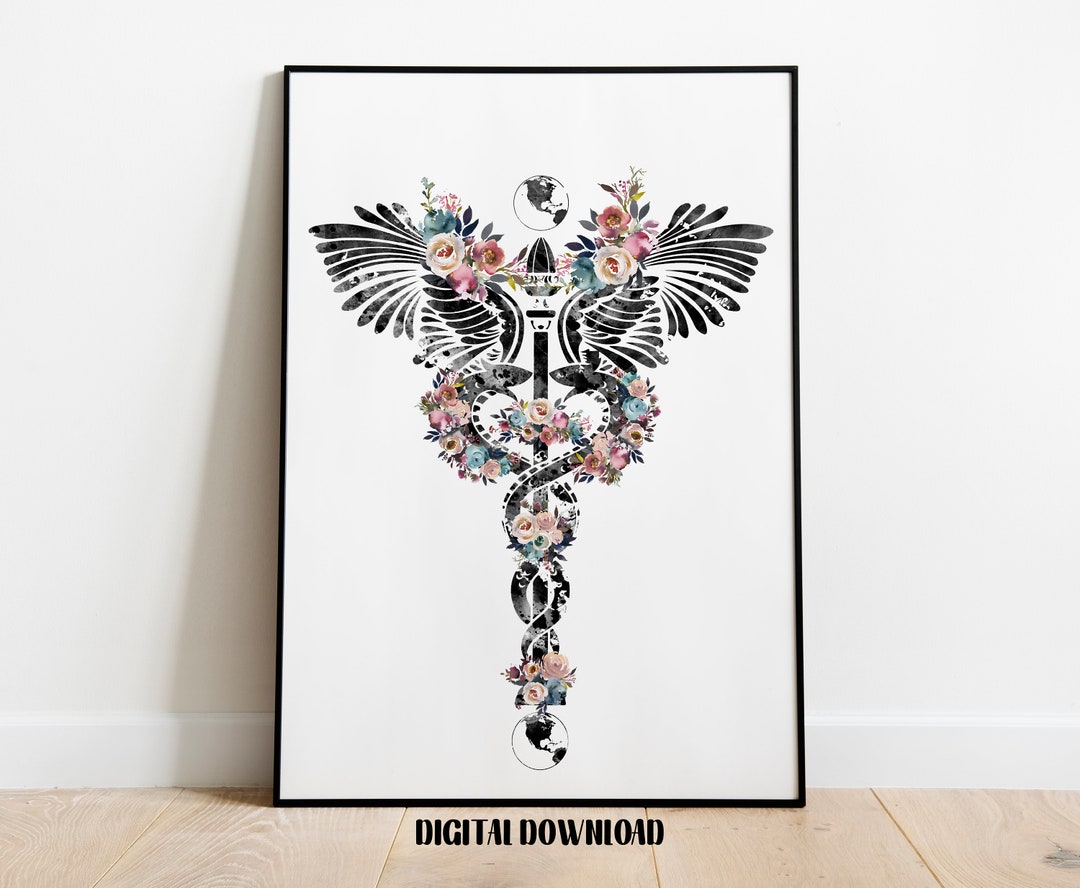 Caduceus Medical Print Doctor and Registered Nurse Gift Graduation ...