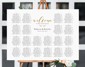 wedding seating chart alphabetical etsy