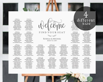 rustic wedding seating chart template header signs and table etsy