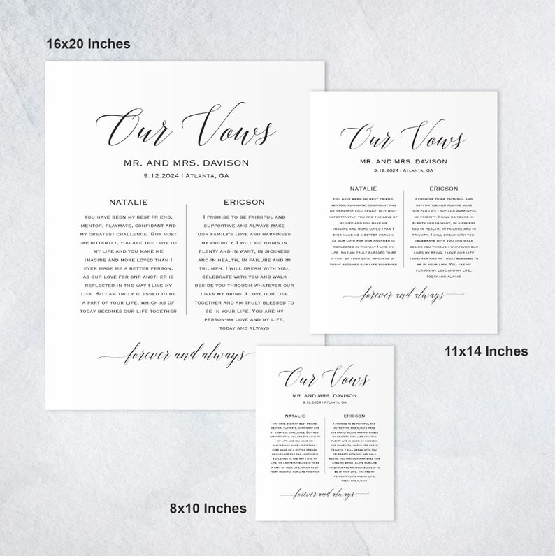 Simple Wedding Vows Template Download Printable Vows - Etsy