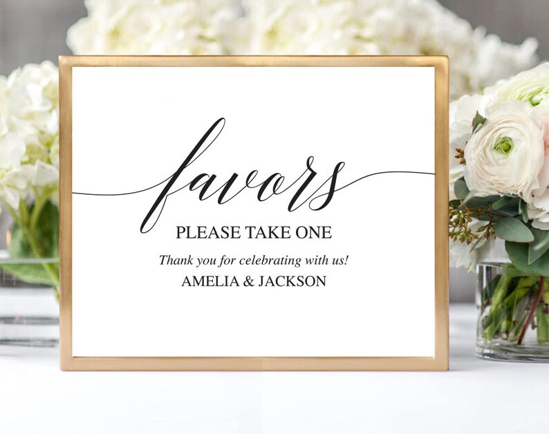 Wedding Favor Sign Template Favors Sign Wedding Favor Etsy
