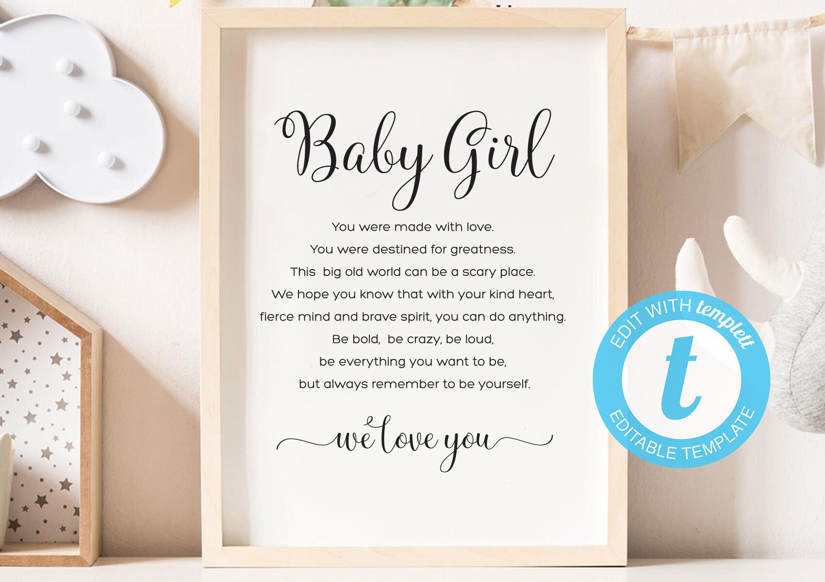 Extra Large Nursery Wall Art Sign Baby Girl Nursery Wall Art Etsy