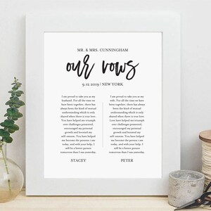 Anniversary Gift, 1st Year Paper, Wedding Vow Keepsake Wall Art, 100% Editable Template, INSTANT DOWNLOAD, 8x10, 11x14, 16x20, TOS_309 image 3