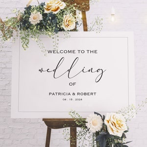 Wedding Welcome Sign Template, Elegant Welcome to Our Wedding Sign ...