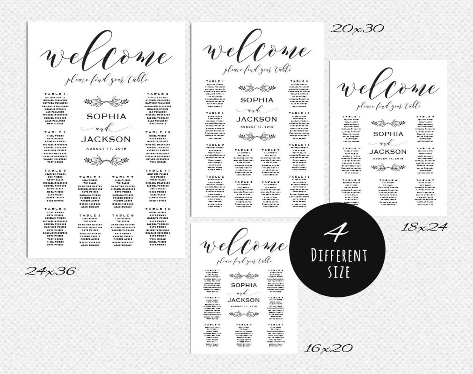 Wedding Seating Chart Printable Seating Chart Seating Chart Etsy