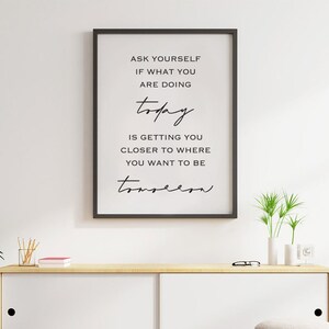 Ask Yourself Printable, Home Decor, Inspirational Quotes, Minimalist ...