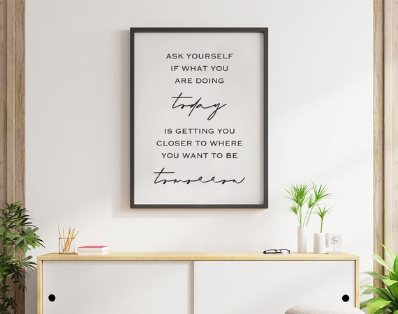 Ask Yourself Printable Home Decor Inspirational Quotes | Etsy