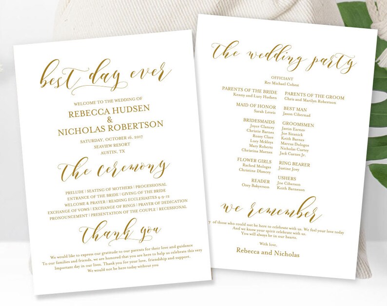 Beloved Blog Thanks And Dedication Wedding Program