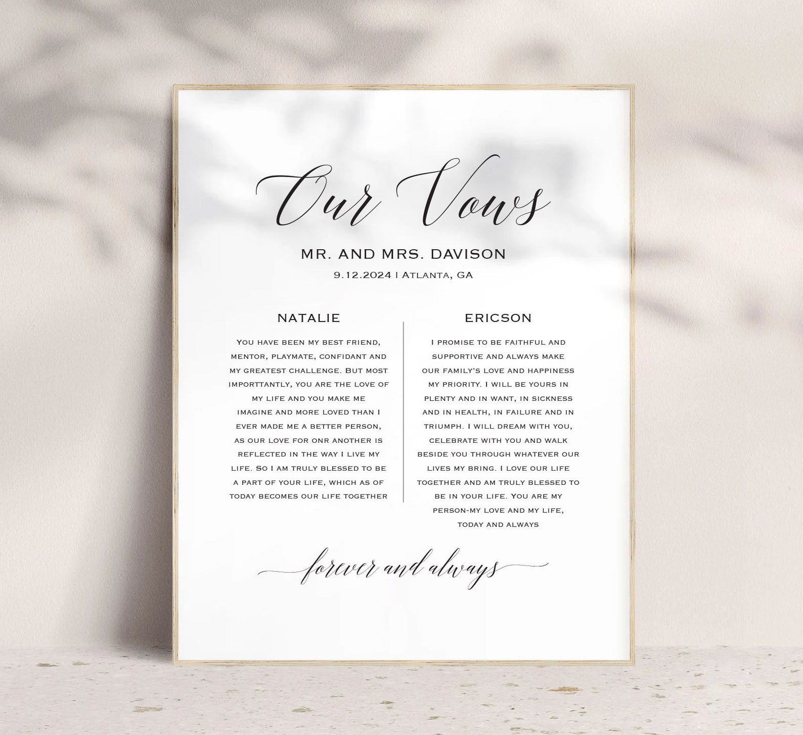 Simple Wedding Vows Template Download Printable Vows Etsy Simple Wedding Vows Template Download Printable Vows Etsy