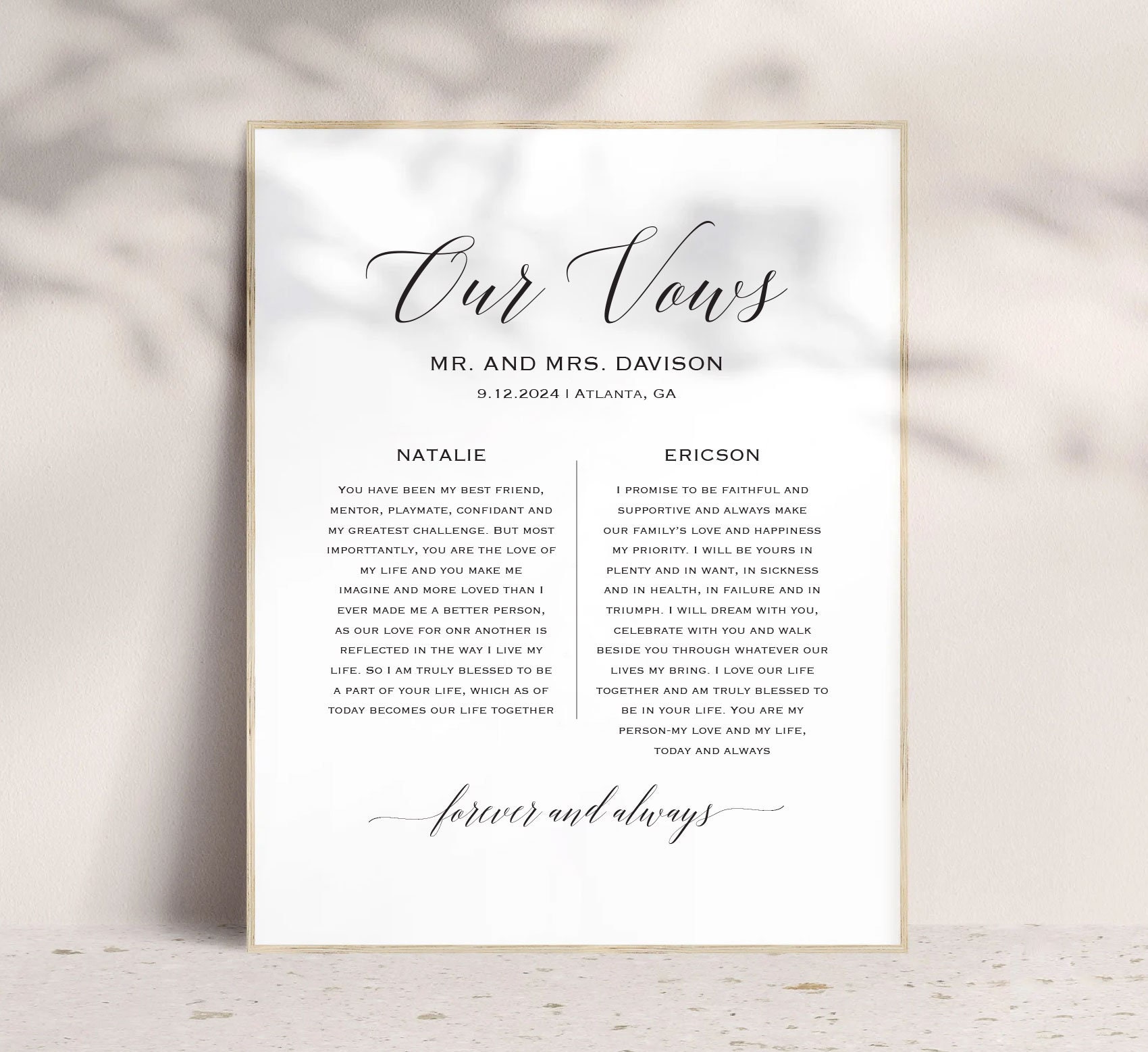 Simple Wedding Vows Template Download Printable Vows Etsy Simple Wedding Vows Template Download Printable Vows Etsy