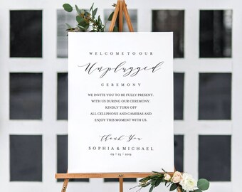 Unplugged Ceremony Sign,Unplugged Wedding Ceremony Sign,Welcome To The Ceremony Sign,No Photos Sign, A1 A2 A3 A4 A5 INSTANT DOWNLOAD, TOS_76