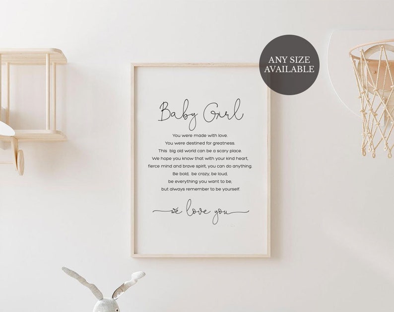 Extra Large Nursery Wall Art Sign Baby Girl Nursery Wall Art Etsy