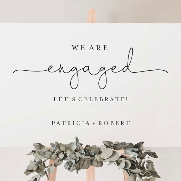 Elegant Engagement Party Welcome Sign, Engagement Sign, Welcome To Our Engagement Decorations, Minimalist Modern Engagement Sign, TOS_287