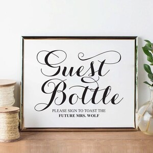 Sign the Wine Bottle. Wine Bottle Guest Book. Winery Wedding. Vineyard Wedding. Champagne Bottle ...