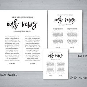 Anniversary Gift, 1st Year Paper, Wedding Vow Keepsake Wall Art, 100% Editable Template, INSTANT DOWNLOAD, 8x10, 11x14, 16x20, TOS_309 image 4