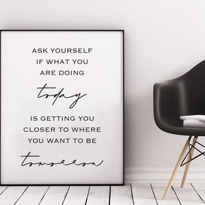 Ask Yourself Printable, Home Decor, Inspirational Quotes, Minimalist ...