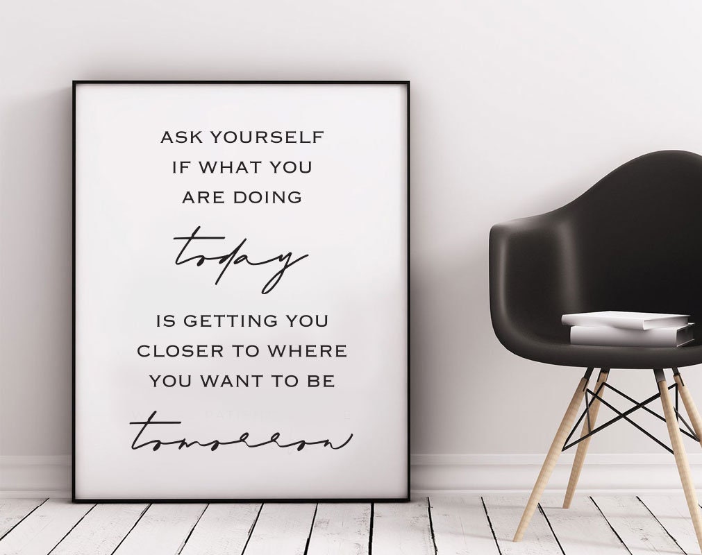 Ask Yourself Printable Home Decor Inspirational Quotes | Etsy
