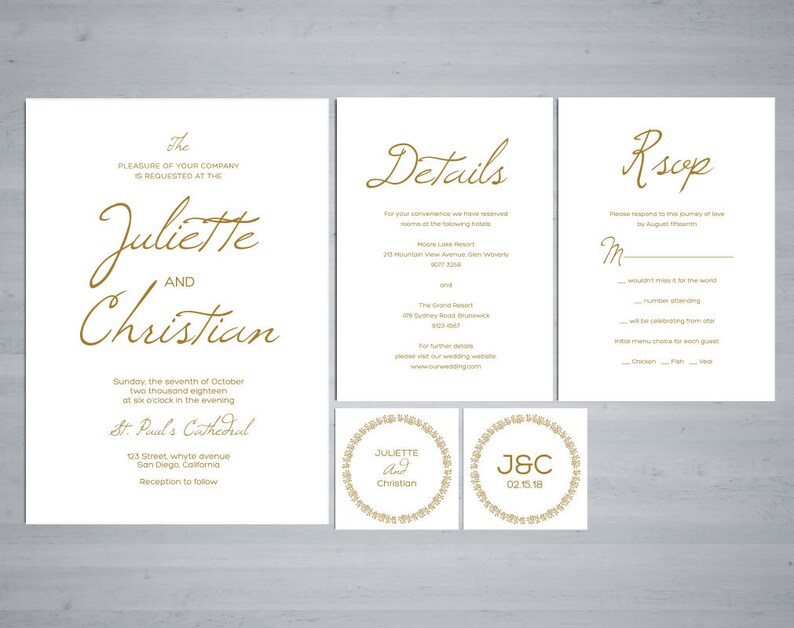 Wedding Invitations Wedding Invitation Printable Wedding Etsy