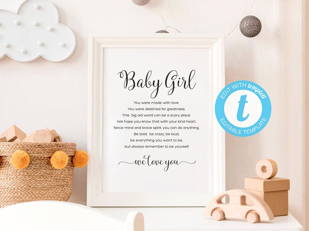 Extra Large Nursery Wall Art Sign Baby Girl Nursery Wall Art Etsy