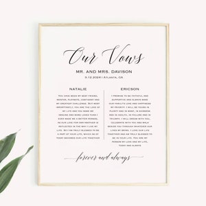 Simple Wedding Vows Template Download Printable Vows Anniversary Vows ...