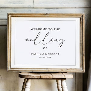 Wedding Welcome Sign Template, Elegant Welcome to Our Wedding Sign ...