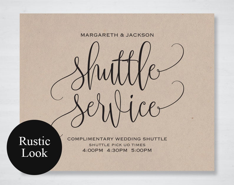 Shuttle Service Sign Printable Complimentary Shuttle Service - Etsy