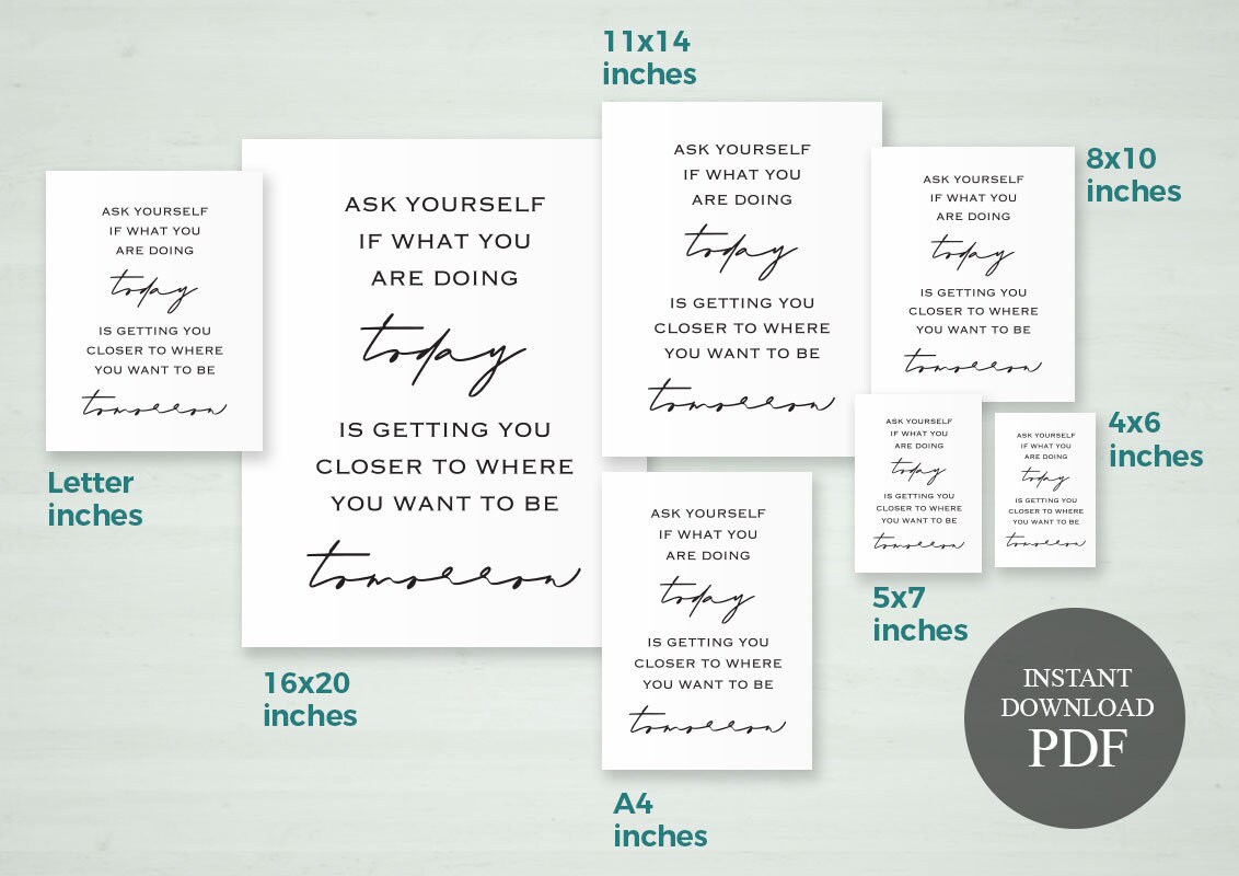 Ask Yourself Printable Home Decor Inspirational Quotes | Etsy