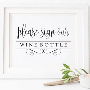 Please Sign Our Wine Bottle Sign, Wine Bottle Guest Book Sign Wine Bottle Wine Guestbook Signs ...