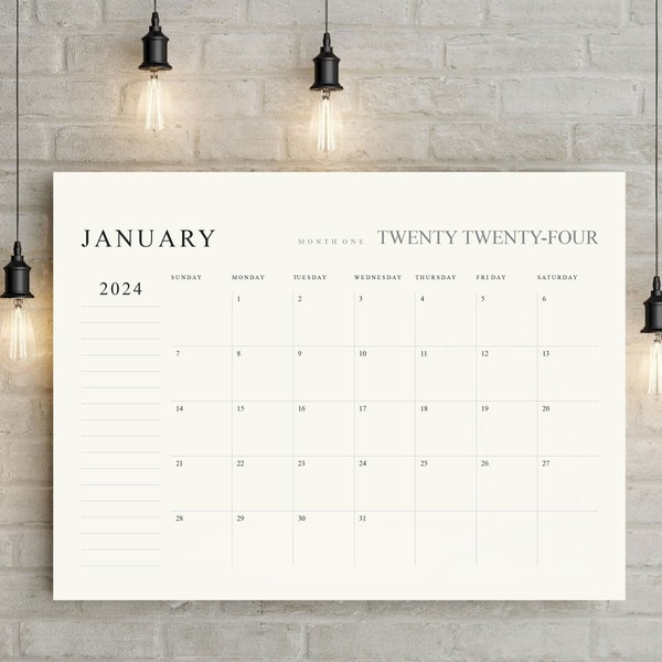 Minimalist Calendar Etsy