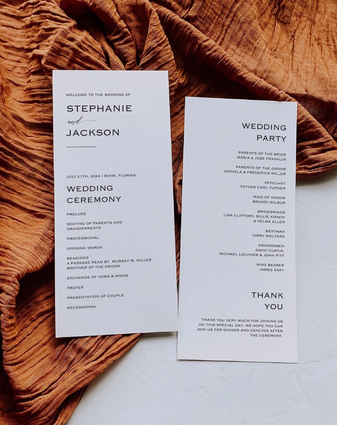 Elegant & Modern Wedding Program Template Wedding Ceremony - Etsy